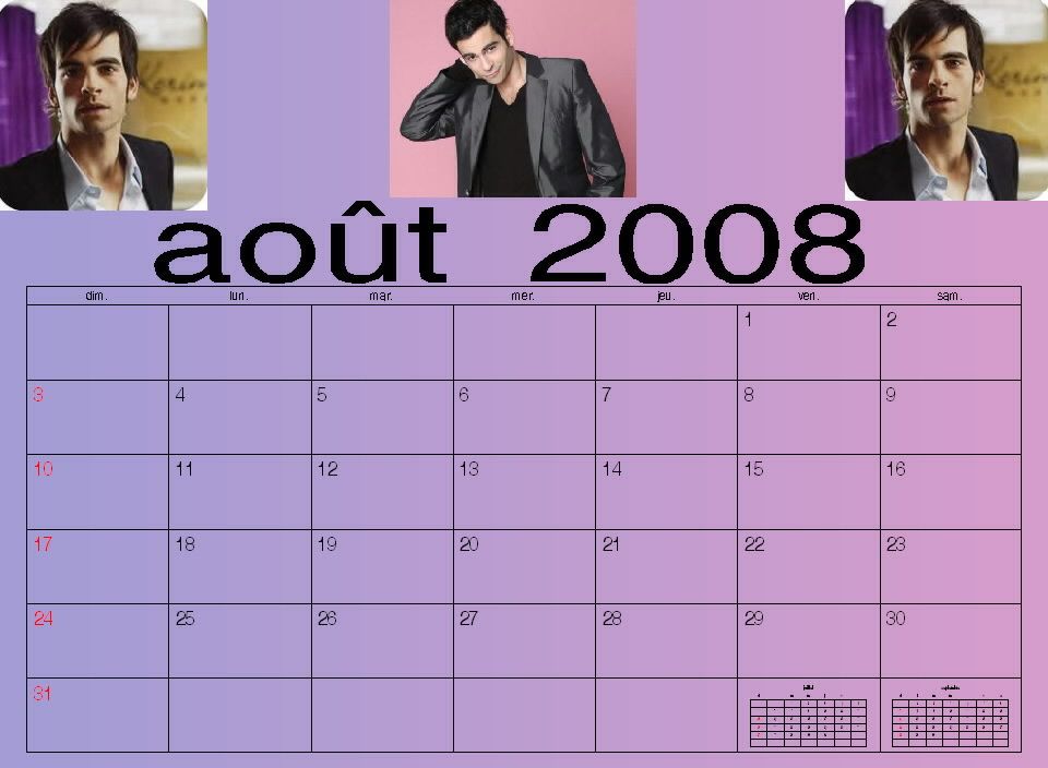 CALENDRIER AOUT 2008 MATHIS KUNZLER